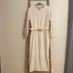 Anthropologie Dolan Off-White Belted Sweater dress